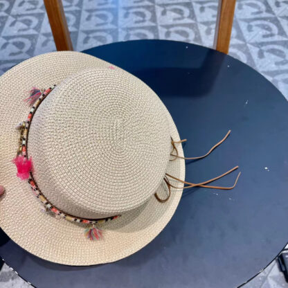 Dior hollow flat top straw hat - Image 9