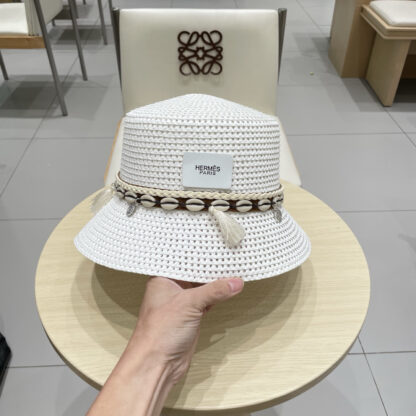 Hermes hollow bucket straw hat - Image 8