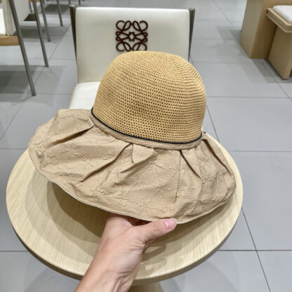 Hermes summer new knitted bow sun hat - Image 8