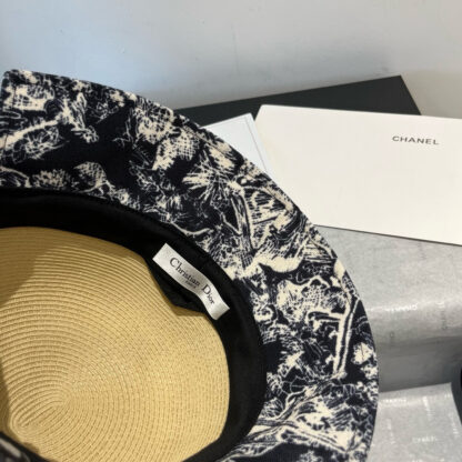 Dior fashion old flower pot hat straw hat - Image 9