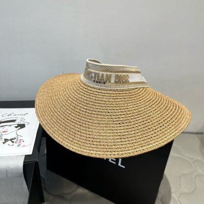 Dior scarf sun hat with large brim - Image 9