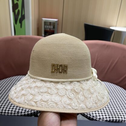 Dior small flower rose straw bucket hat - Image 9