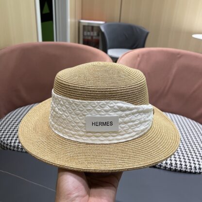 Hermès new flat straw hat - Image 8