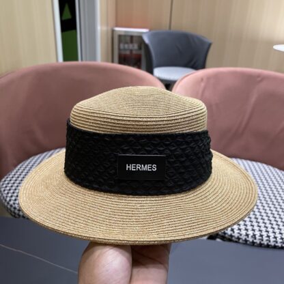 Hermès new flat straw hat - Image 8
