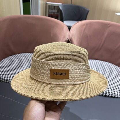 Hermès new flat straw hat - Image 8