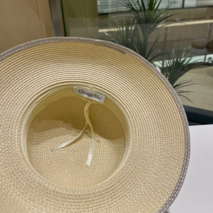 Dior casual large brim straw sun hat - Image 9