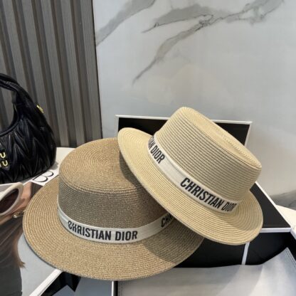 Dior casual flat top straw hat - Image 9