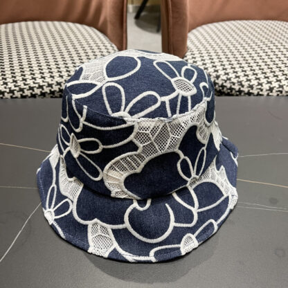 Chanel Spring and Summer Fashion All-match Embroidered Flower Bucket Hat - Image 8