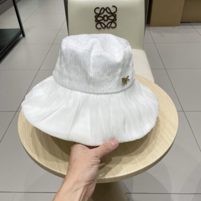 Dior big bow pleated design versatile bucket hat - Image 9
