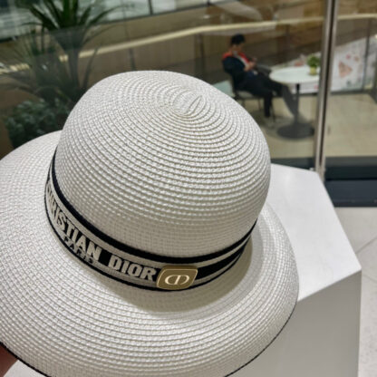 Dior casual large brim straw sun hat - Image 9