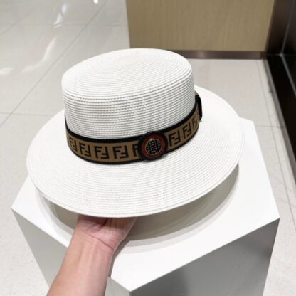Fendi monogram raffia straw hat - Image 9