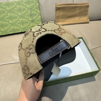 Gucci canvas and leather baseball cap - Image 8