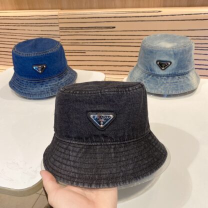 Prada Unisex Denim Bucket Hat - Image 8
