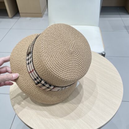 Burberry Casual Simple Bucket Hat Sunshade Straw Hat - Image 9