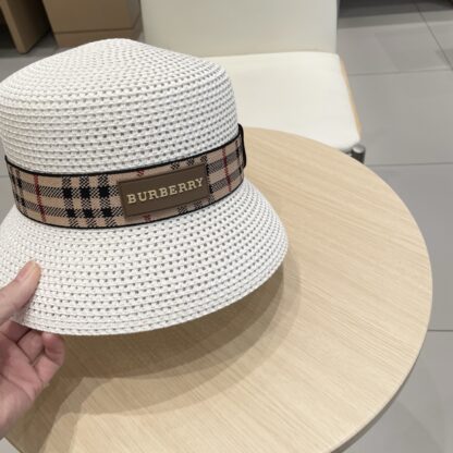 Burberry Casual Simple Bucket Hat Sunshade Straw Hat - Image 9