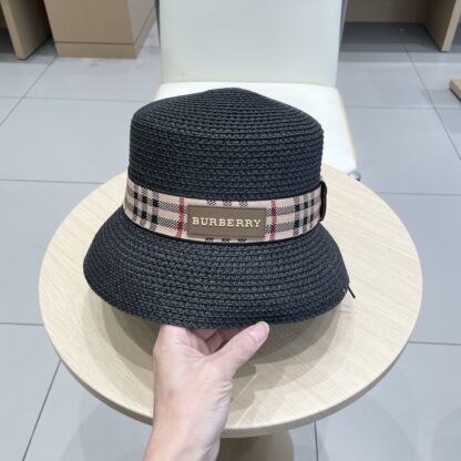Burberry Casual Simple Bucket Hat Sunshade Straw Hat - Image 9