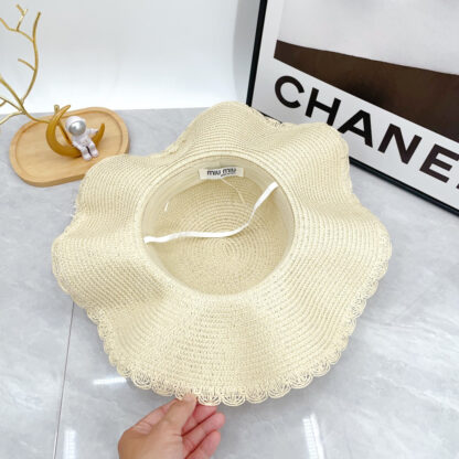 Miu Miu Straw Hat with Lace - Image 9