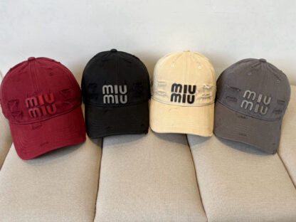 Miu Miu trendy ripped baseball cap - Image 9