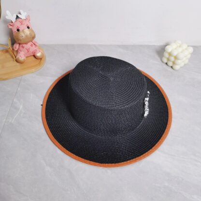 Yves Saint Laurent popular flat top straw hat - Image 8