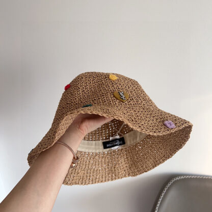 Yves Saint Laurent's new spring and summer polka dot playful woven fisherman hat - Image 8