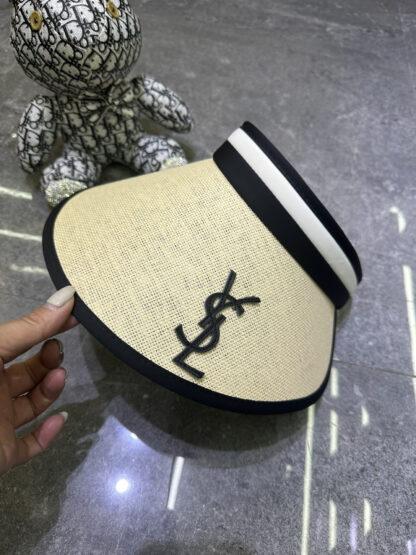 Yves Saint Laurent black vinyl sun hat - Image 8