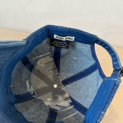 Miu Miu rose embroidered denim bucket hat - Image 9