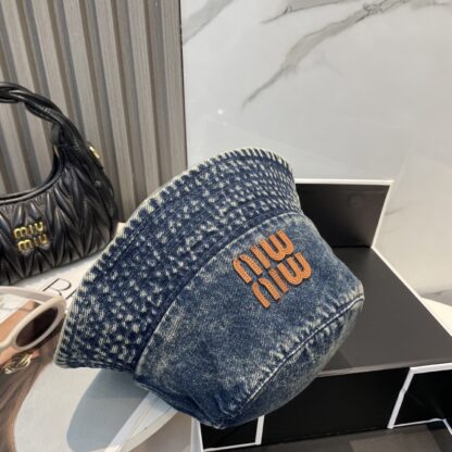 Miu Miu Denim Visor Bucket Hat - Image 9