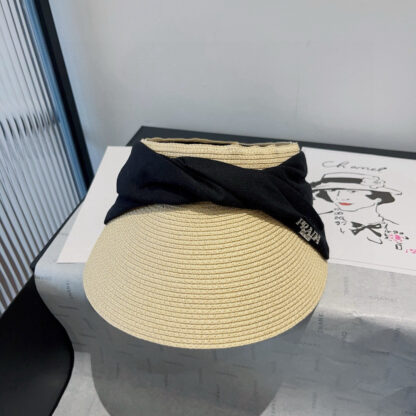 Prada Sun Visor Straw Hat - Image 8