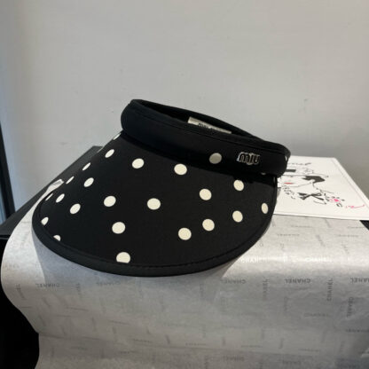 Miu Miu stylish polka dot hollow top headband sun hat - Image 9