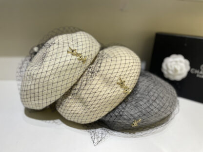 Yves Saint Laurent mesh wool beret - Image 7