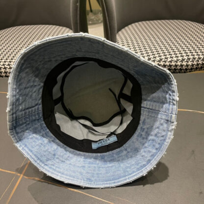 Prada Denim Triangle Bucket Hat - Image 8