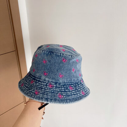 Saint Laurent contrast embroidered denim bucket hat - Image 7