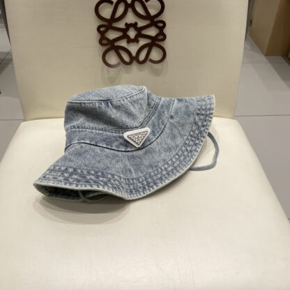 Prada new washed distressed denim bucket hat - Image 8