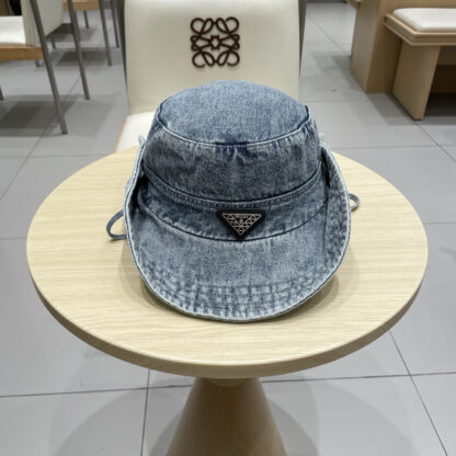 Prada new washed old denim bucket hat - Image 8