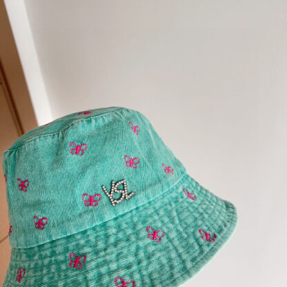 Saint Laurent contrast embroidered denim bucket hat - Image 6