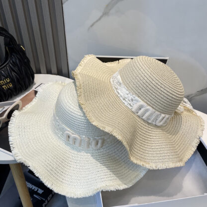 Miu Miu casual lace ribbon straw hat - Image 9