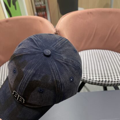 Balenciaga niche graffiti double B denim baseball cap - Image 8