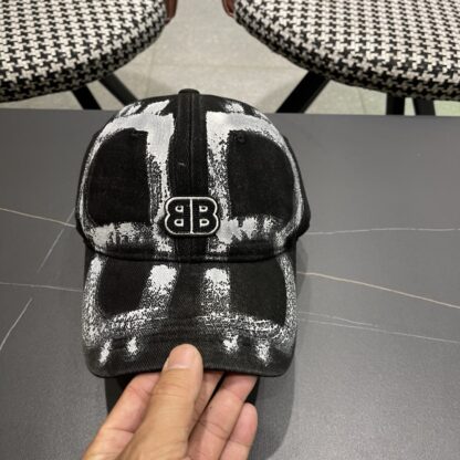 Balenciaga niche graffiti double B denim baseball cap - Image 5