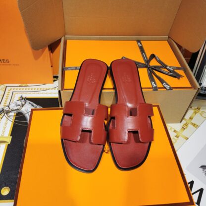 Hermès latest red handmade slippers - Image 8