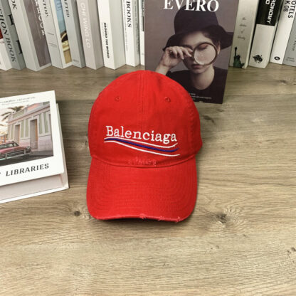 Balenciaga letter embroidered soft top washed distressed cut hole personalized baseball cap - Image 8