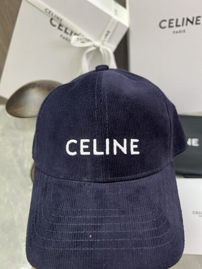 Cotton velvet baseball cap with Celine logo patch - Image 8