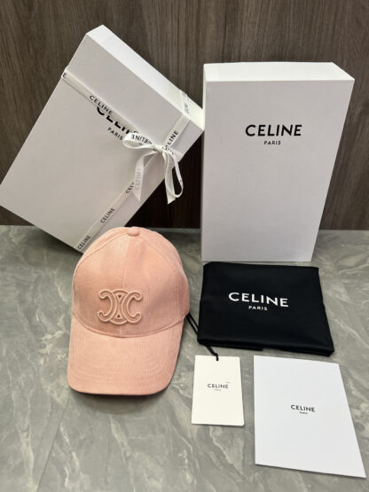 Celine logo patch cotton velvet baseball cap - Image 8