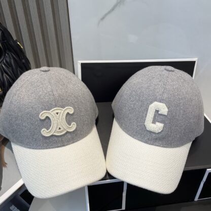 Celine autumn and winter new C letter embroidered wool baseball cap - Image 8