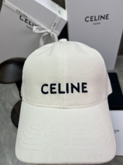 Celine logo patch cotton velvet baseball cap - Image 8