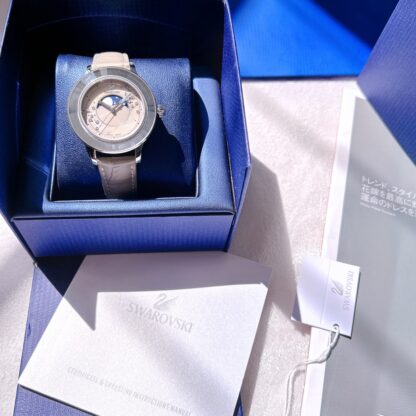 Swarovski Sky Moon Phase Quartz Leather Watch - Image 8