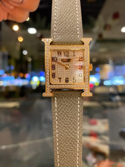 Hermes square dial exquisite diamond temperament watch - Image 8