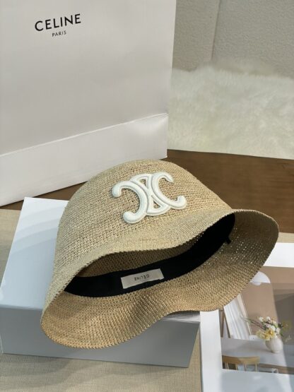 Celine raffia woven straw hat - Image 8