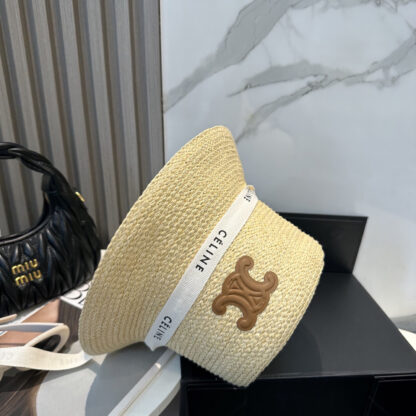 Celine simple raffia densely woven straw hat - Image 8