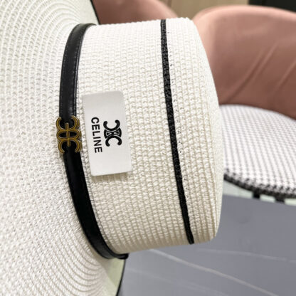 Celine summer flat top sun protection all-match senior straw hat - Image 8