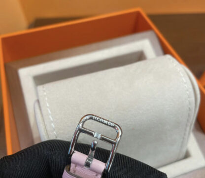 Hermes Sakura Pink Mother-of-Pearl Diamond Watch - Image 4